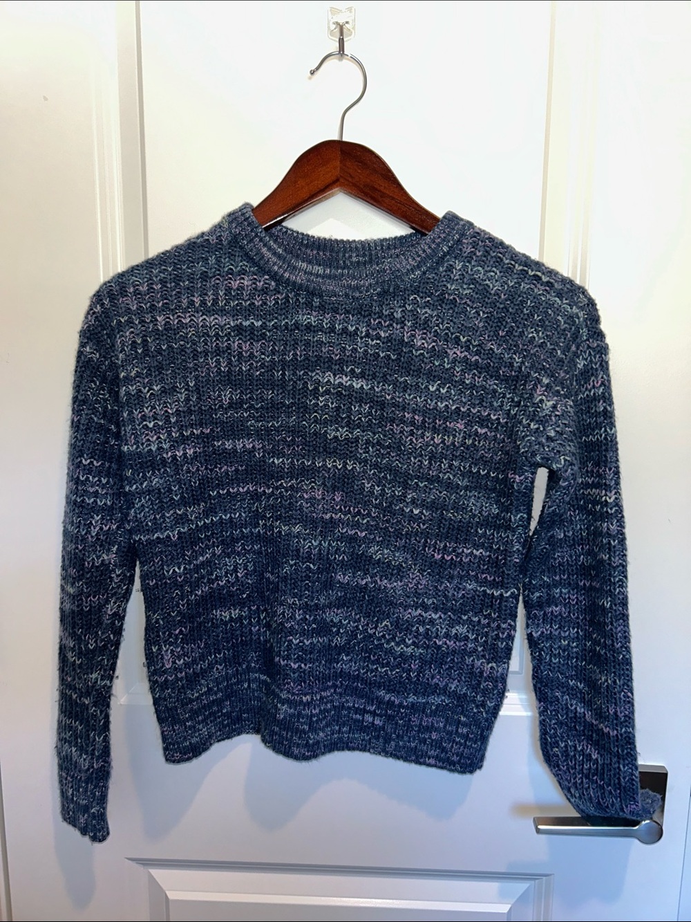 SO Kids Marled Navy and Gray Crewneck Sweater